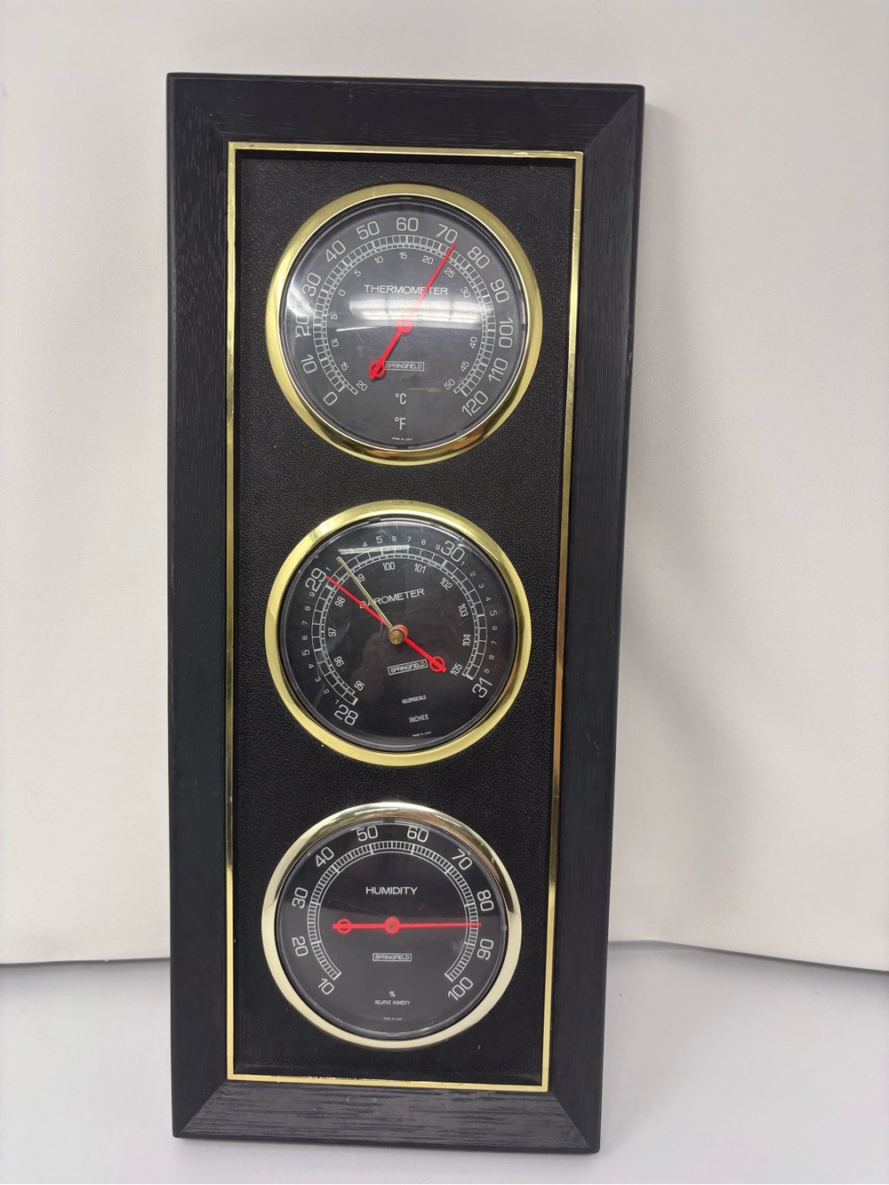 Classic Black and Gold Wall Weather Station - Unbranded, see photos